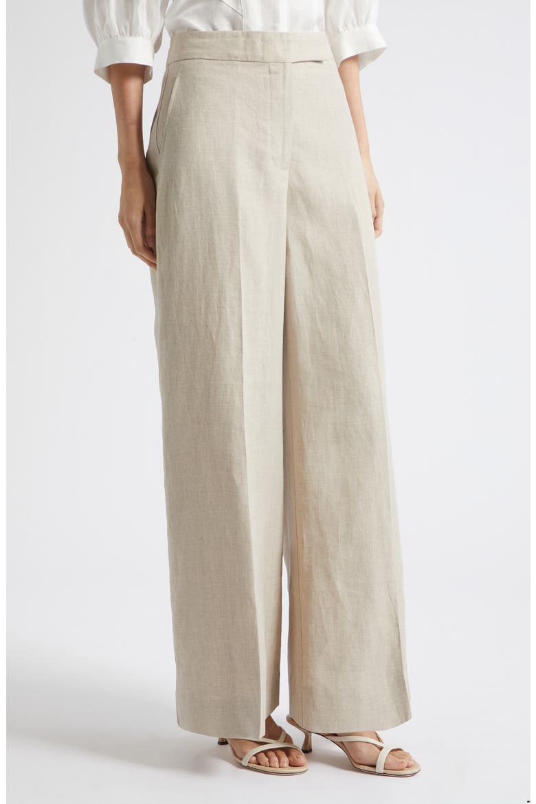 Kit Wide Leg Linen Pants, Alternate, color, NEUTRAL