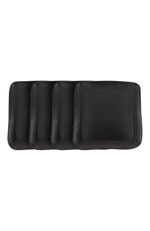 Stone Lain Olivia Stoneware 4-piece Dinner Plate Set In Black