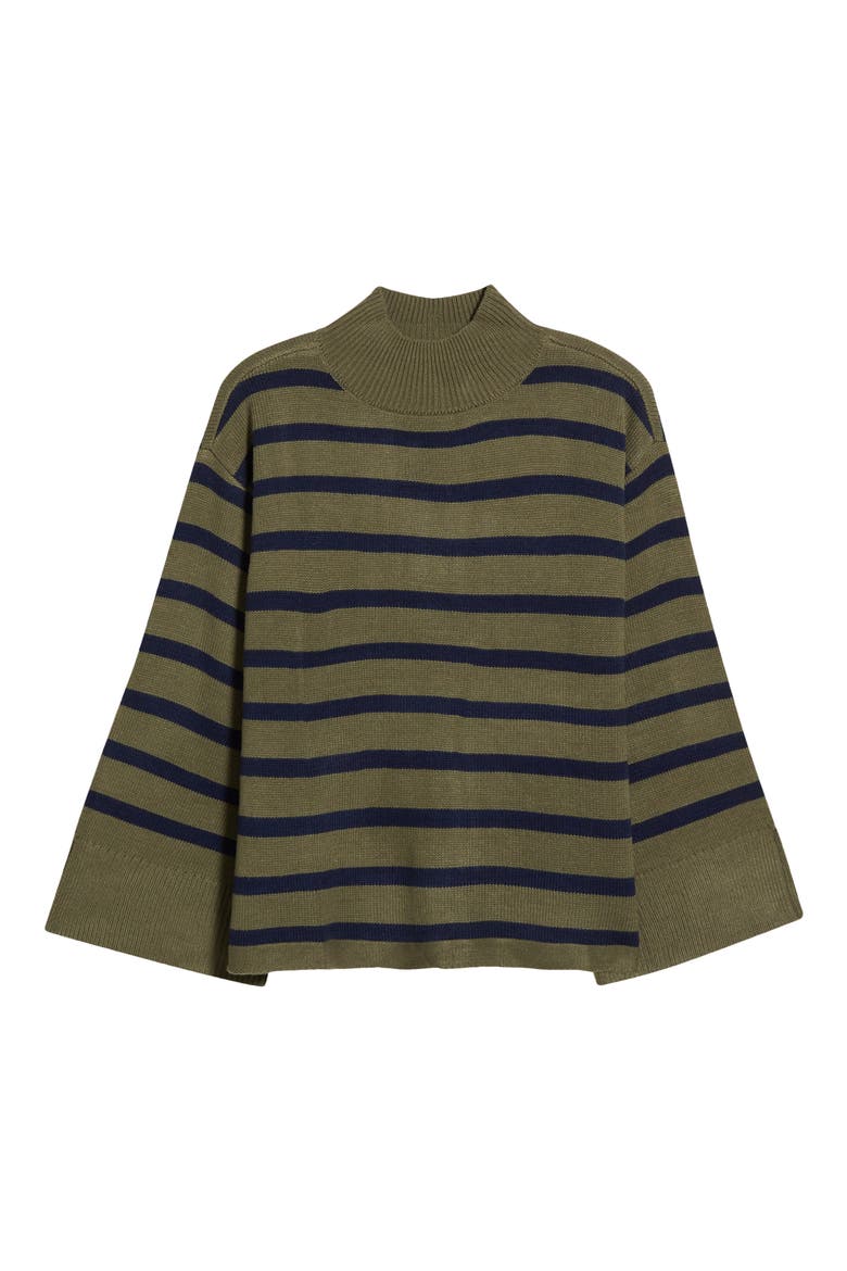 Slayder Stripe Mock Neck Sweater, Alternate, color, OLIVE MULTI