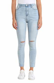 Petal & Pup Hadie Ripped Raw Hem Ankle Skinny Jeans