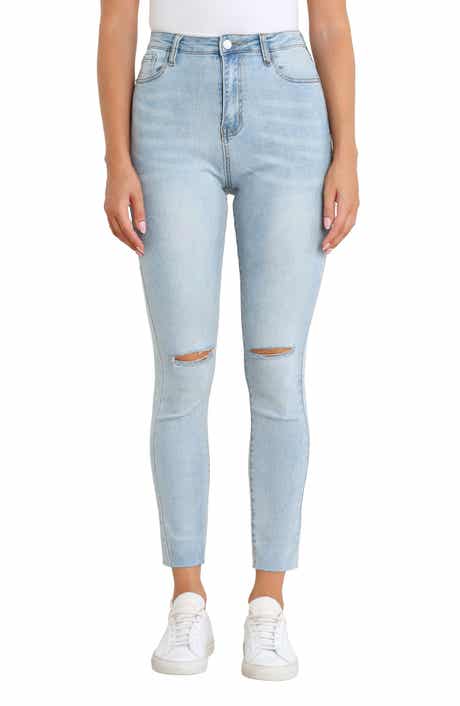 Petal & Pup Hadie Ripped Raw Hem Ankle Skinny Jeans