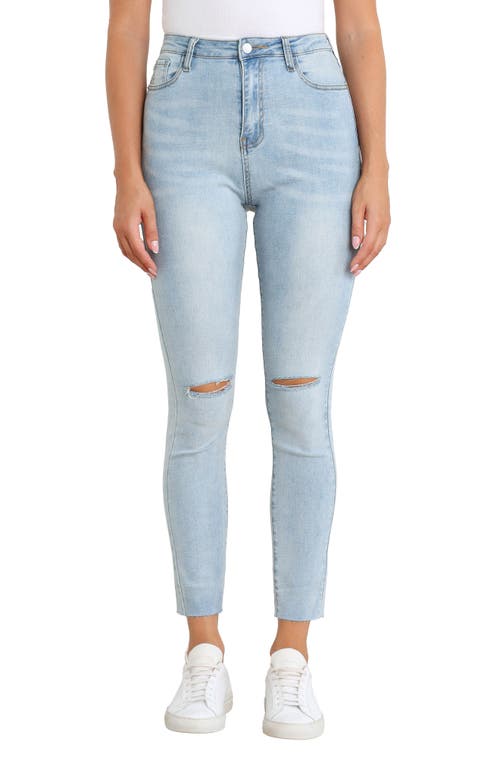Petal And Pup Petal & Pup Hadie Ripped Raw Hem Ankle Skinny Jeans In Blue
