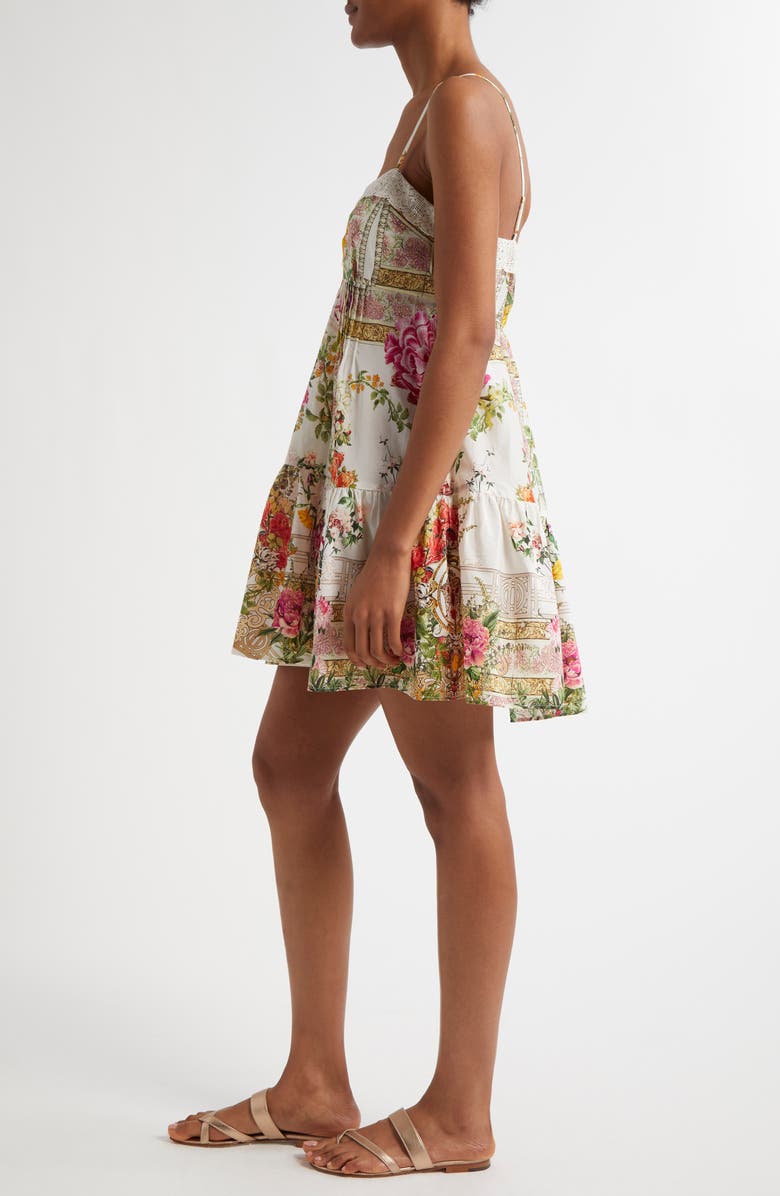 Camilla Egyptian Rose Print Pintuck Cotton & Silk Mindress, Alternate, color,