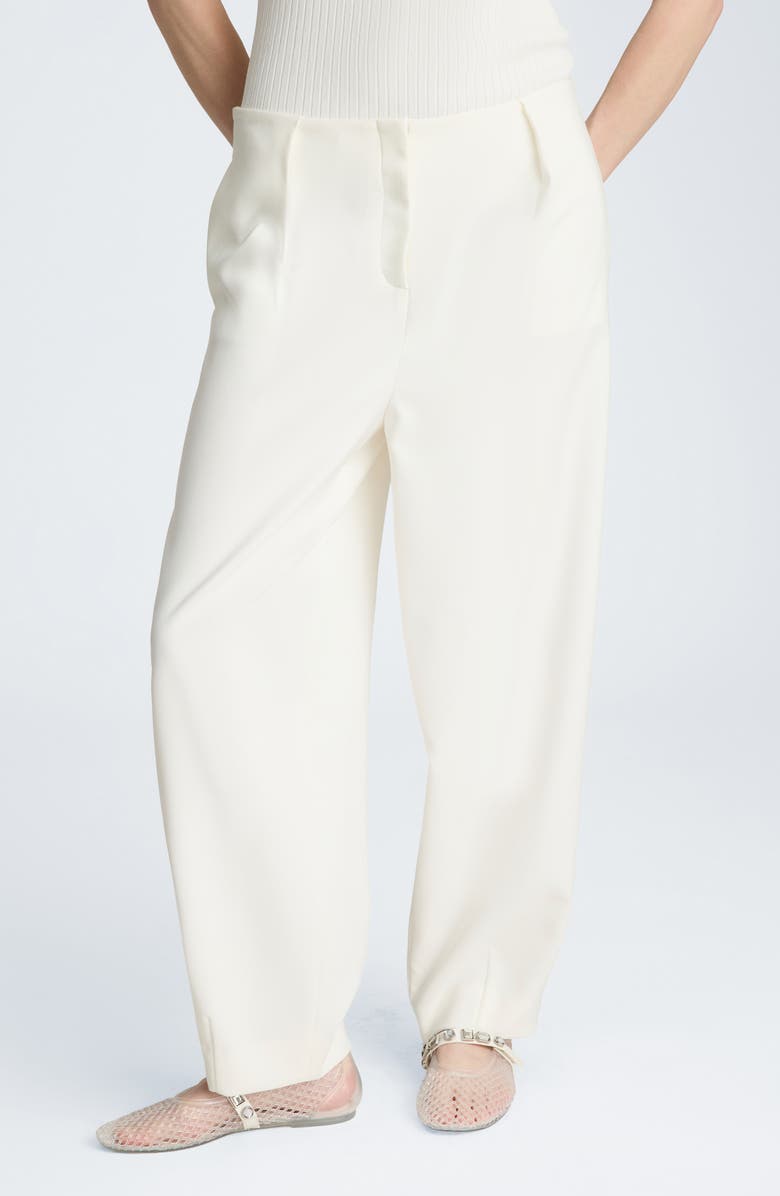 Kenneth Cole Pleat Tapered Leg Pants, Main, color, Pure White