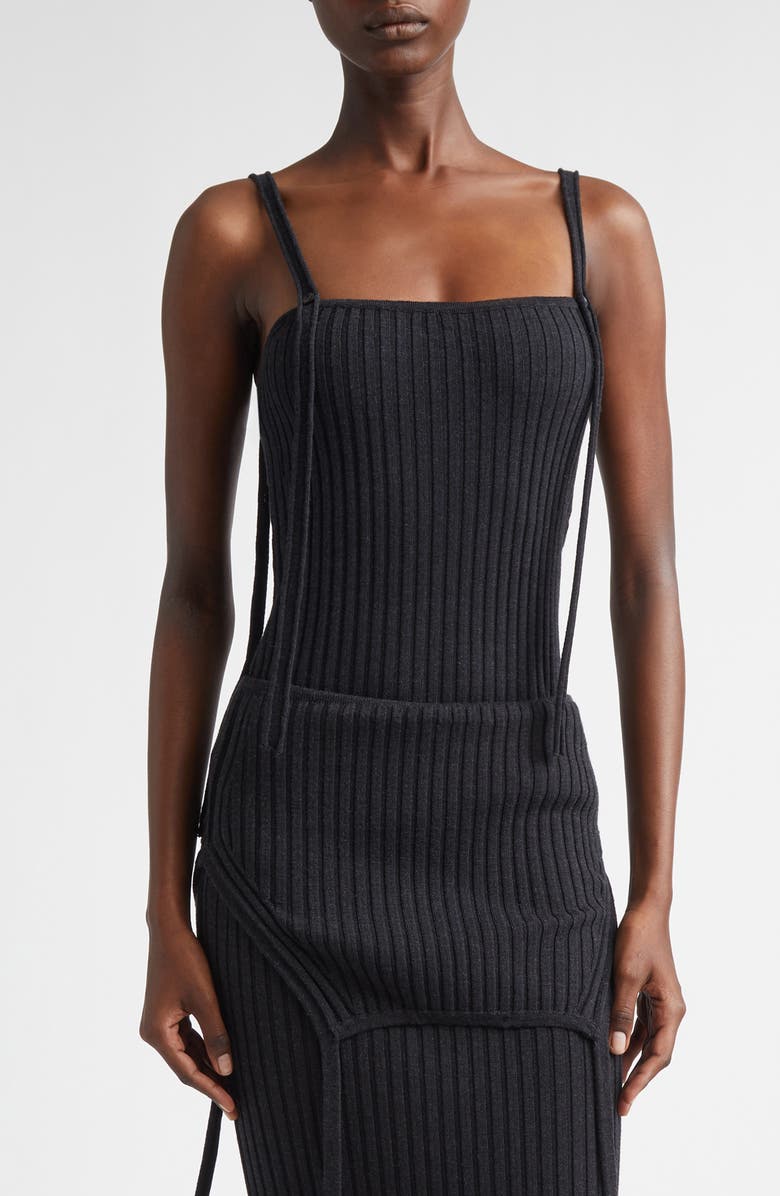 Aisling Camps Convertible Merino Wool Sweater Camisole, Main, color, Charcoal Melange