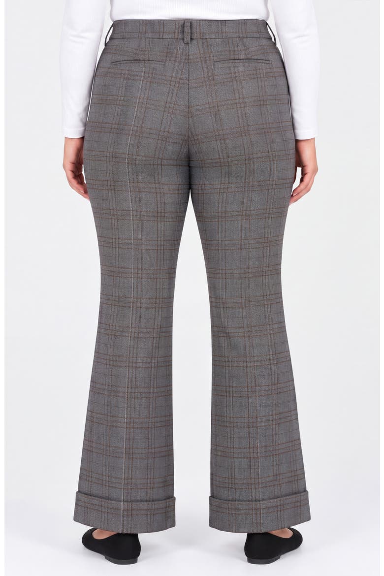 Cuffed Flare Trousers, Alternate, color, BK MLT HRNBNE P