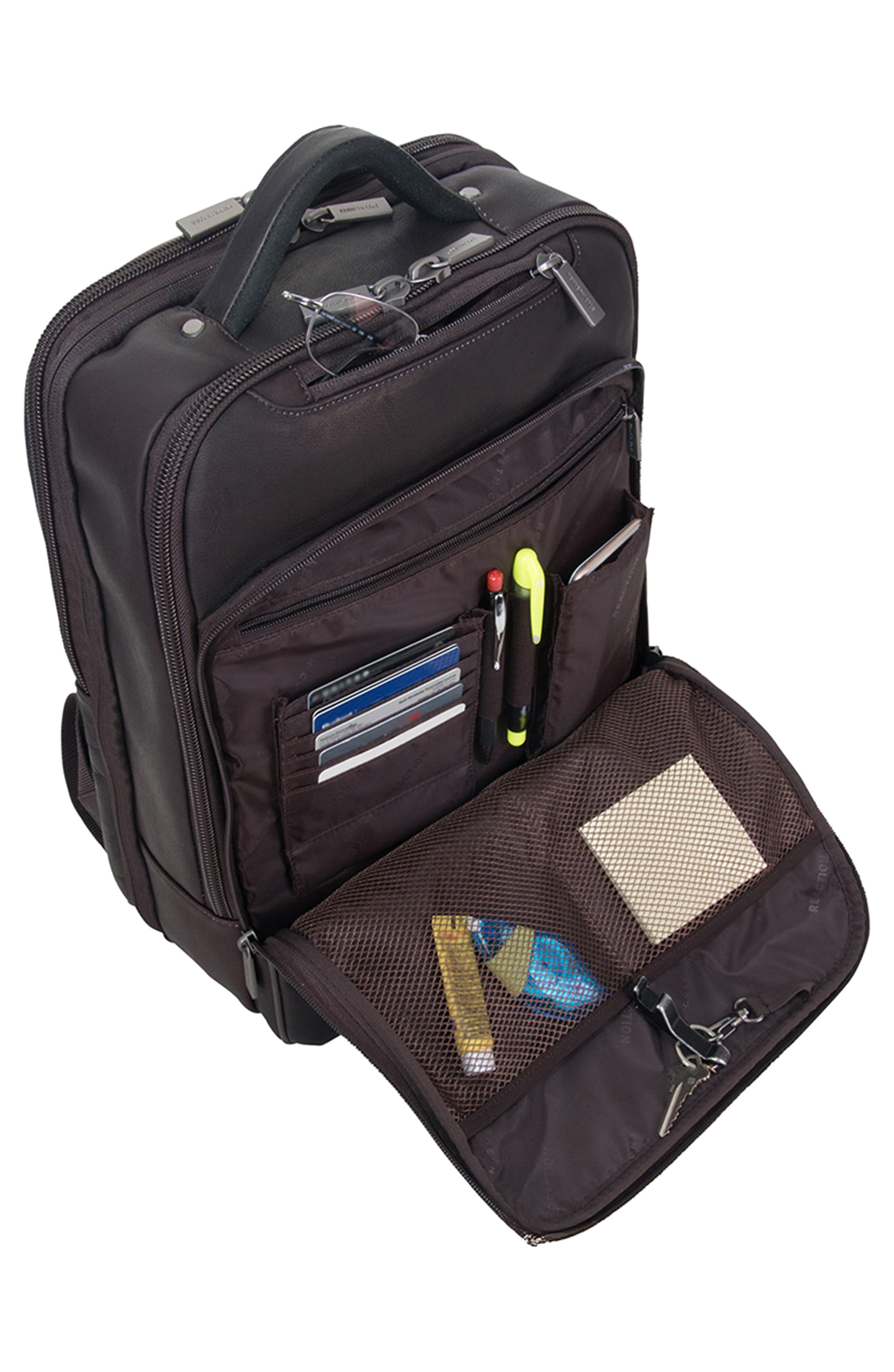 Kenneth Cole Colombian Leather Backpack, Alternate, color, Brown