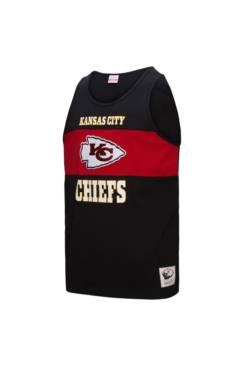 Men's Mitchell & Ness Black Kansas City Chiefs Retro Colorblock Tank Top, Alternate, color, Black