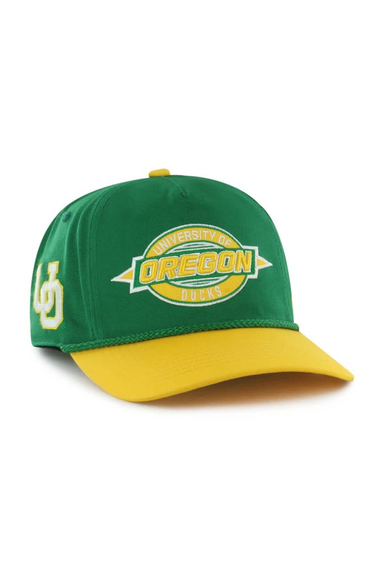 Youth '47  Green Oregon Ducks Frame Out Hitch Rope Adjustable Hat, Main, color, Green