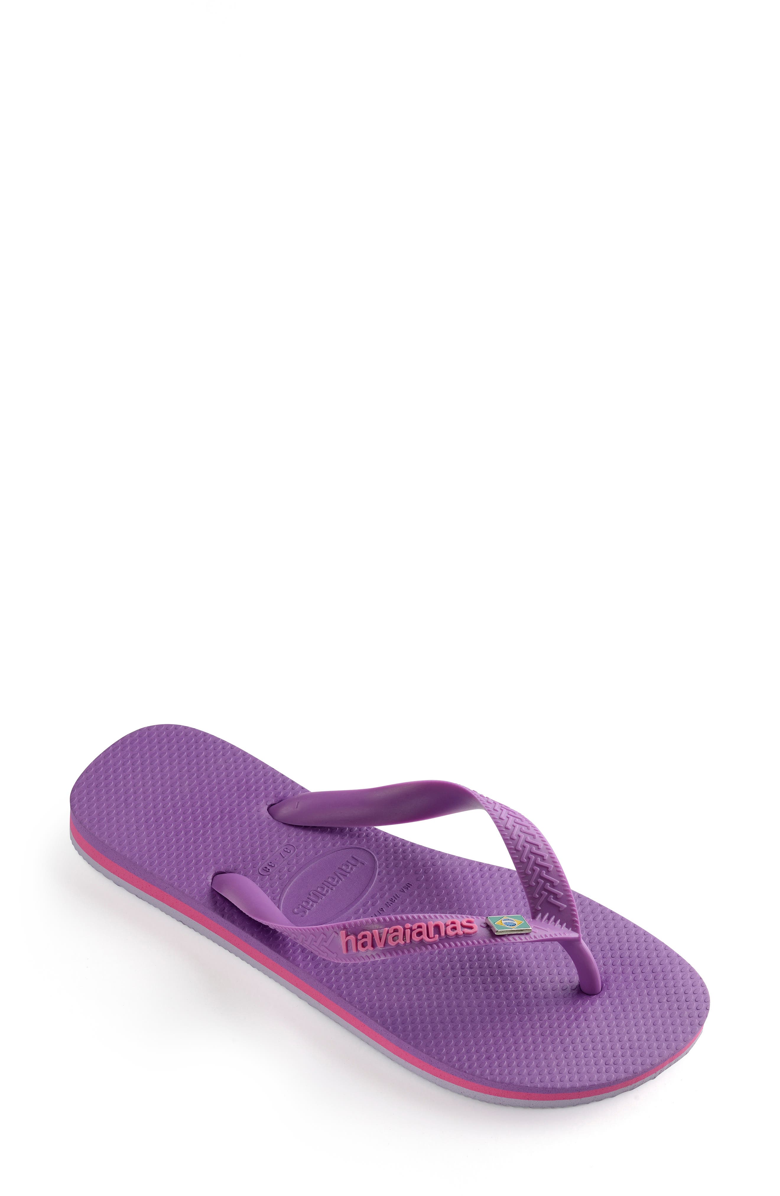 Brazil Layers Flip Flop Sandal, Alternate, color, PURPLE