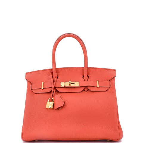 Birkin Handbag Orange Togo with Gold Hardware 30