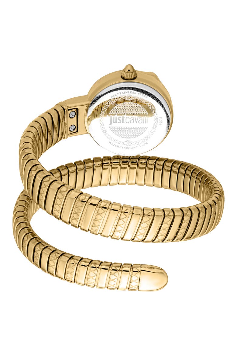 Coiled Snake Bracelet Watch, 22mm, Alternate, color, GOLD