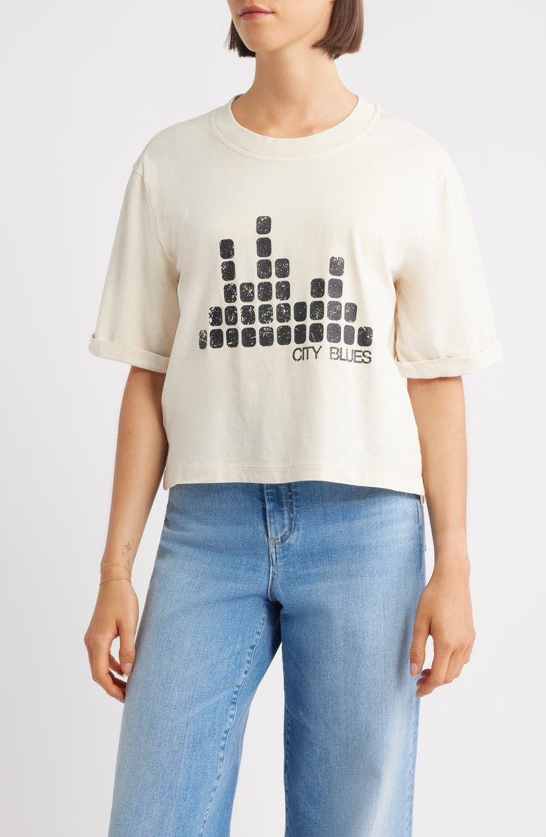 CITY BLUES Coram Graphic Oversize T-Shirt, Main, color, Bone White