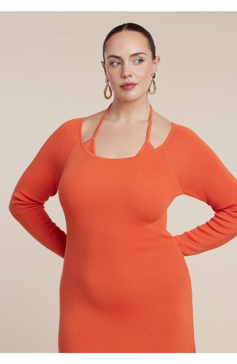 ELOQUII Sweater Dress W Strap, Alternate, color, Koi