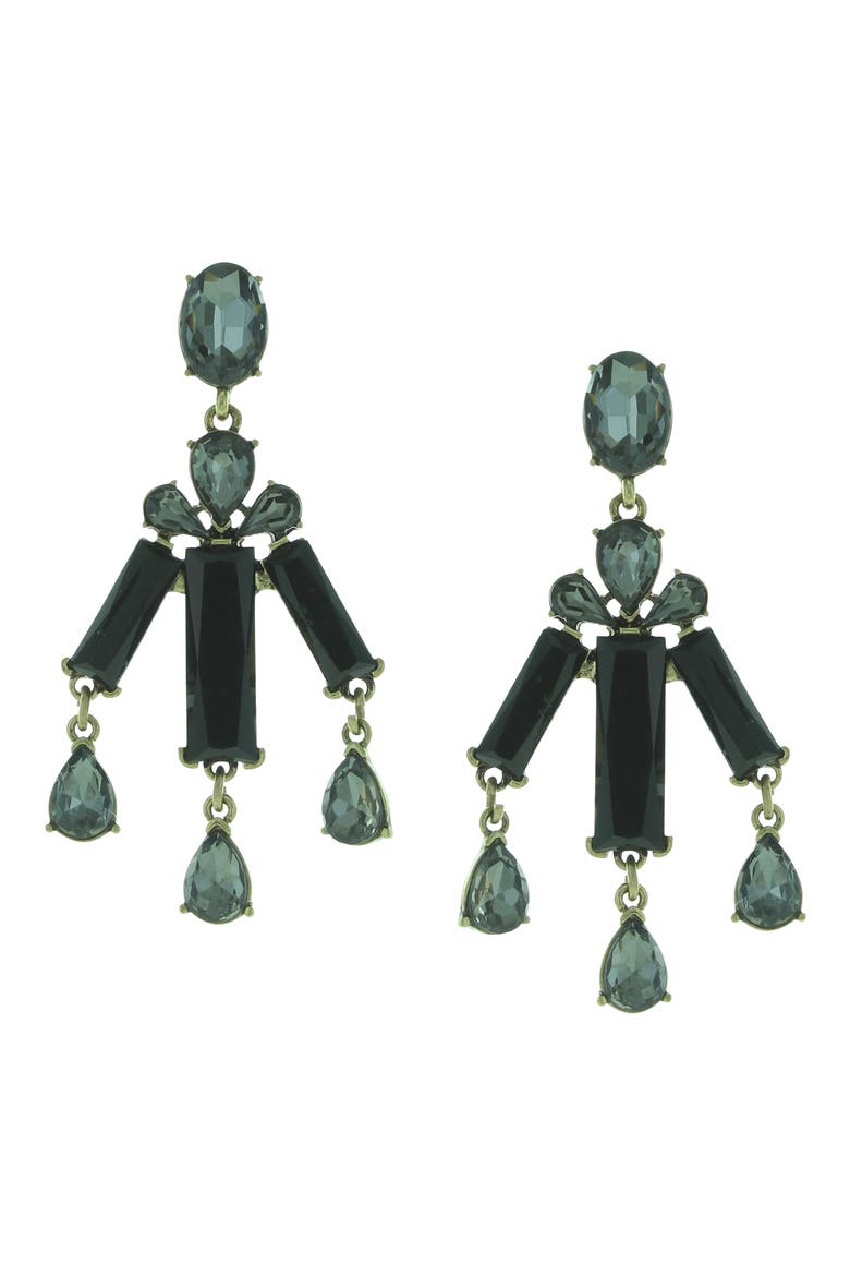 Mackenzie Chandelier Earrings, Main, color, GOLD / BLACK