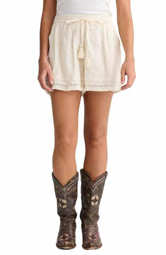 Chantilly Embroidered Fringe Trim Shorts