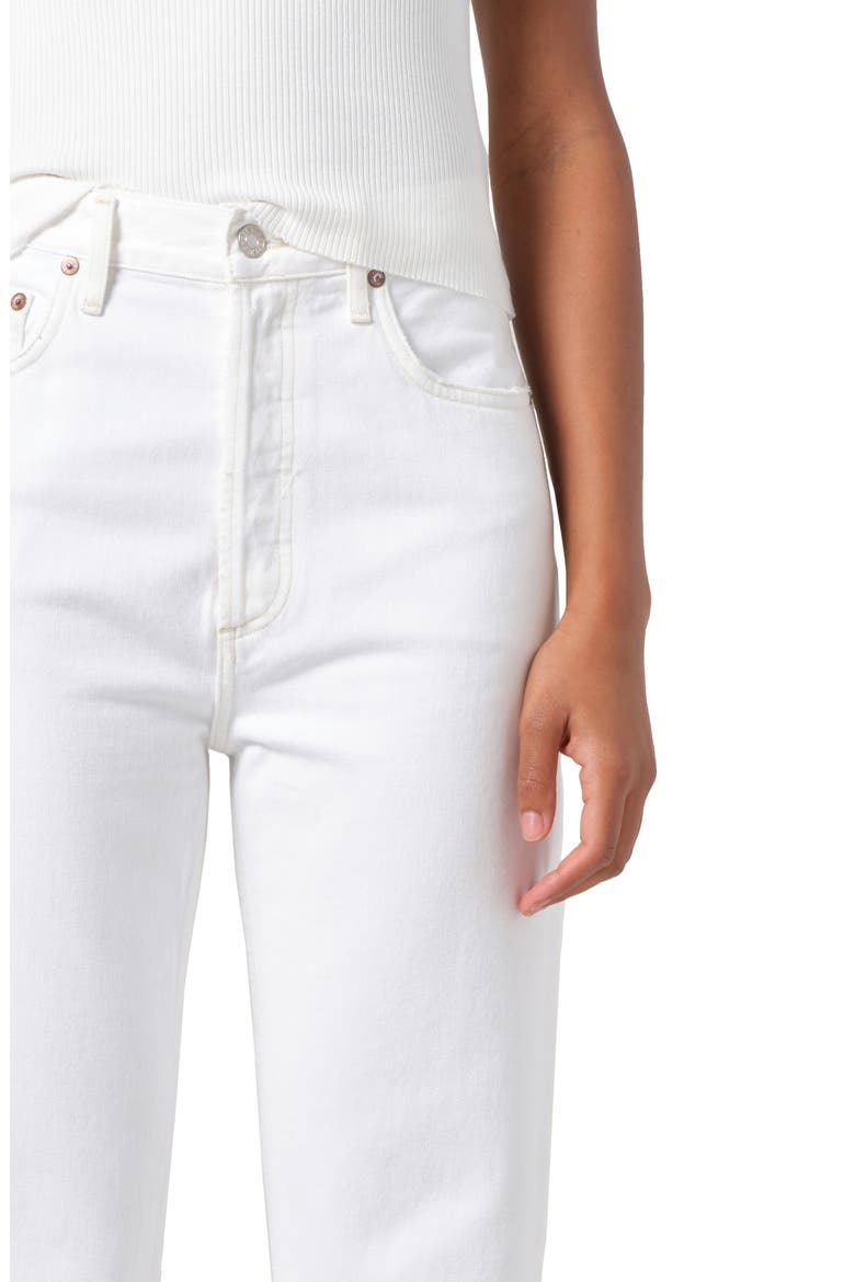 '90s Pinch Waist High Waist Crop Straight Leg Jeans, Alternate, color, MARSHMALLOW (CLEAN WHITE)