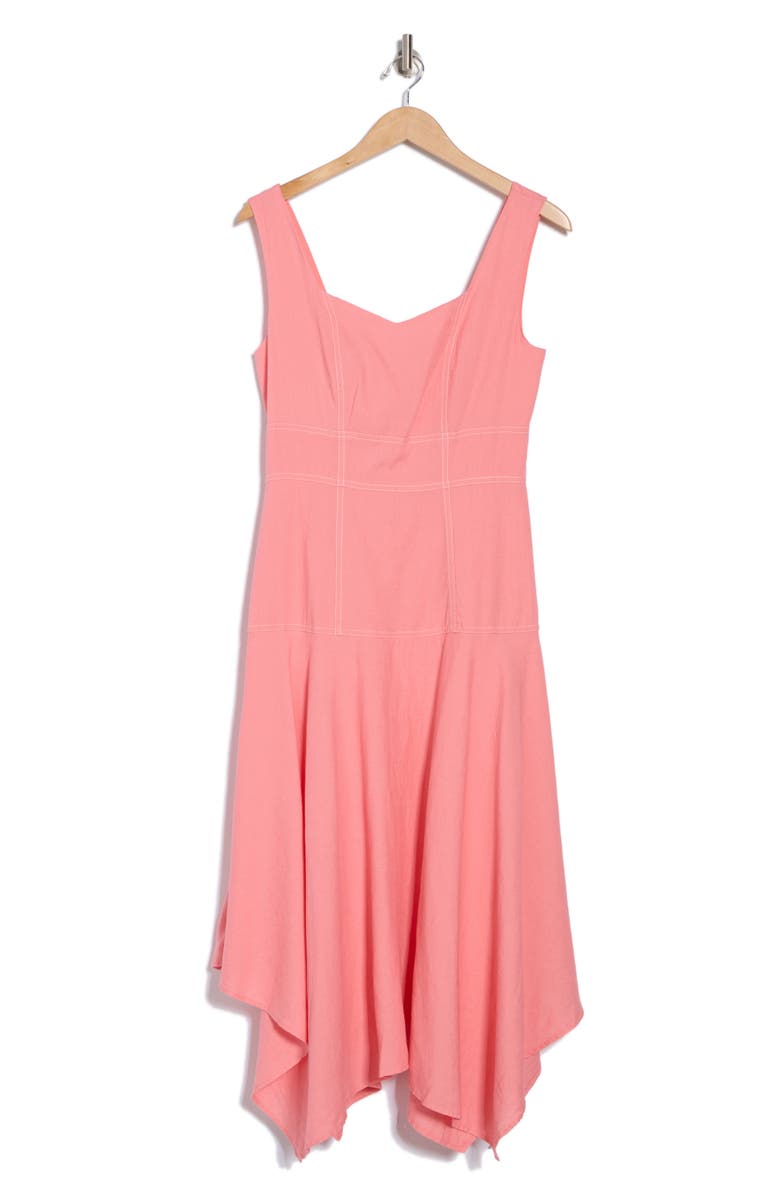 JASON WU Sleeveless Handkerchief Hem Linen Blend Dress, Alternate, color,