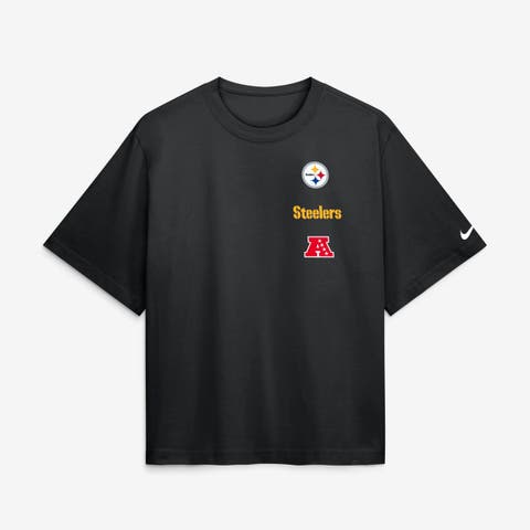 Women's Nike Black Pittsburgh Steelers Primetime Premium Essential Loose Fit Boxy T-Shirt