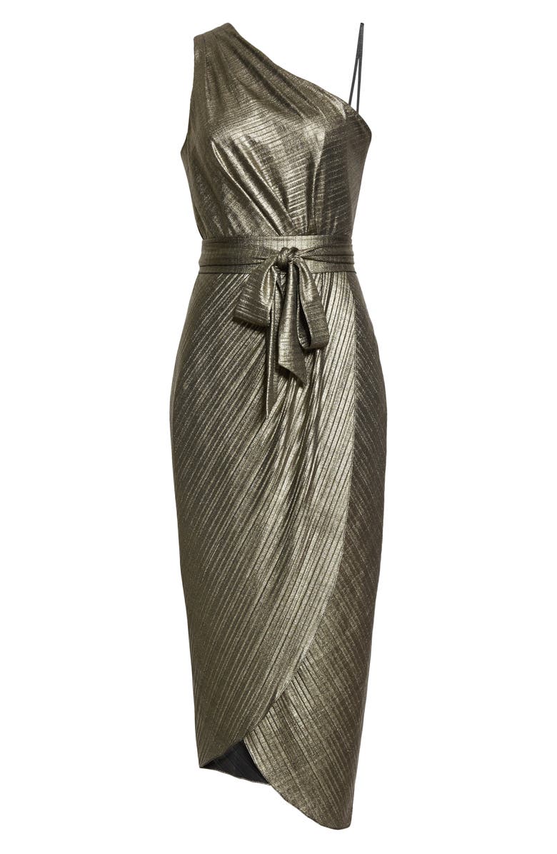 Ted Baker London Gabria One-Shoulder Midi Cocktail Dress, Alternate, color, 