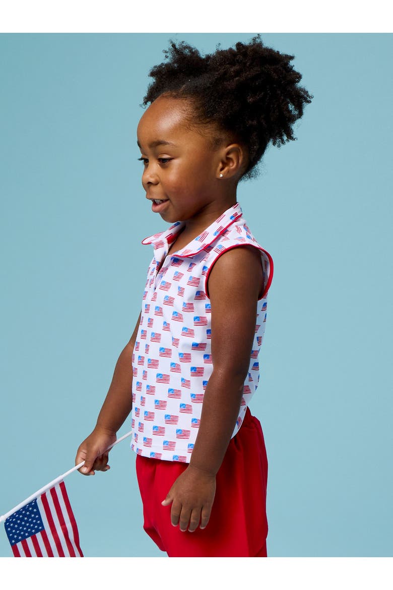 Upf50+ Sleeveless Polo Active Top (toddler, Little & Big Kid), Alternate, color, Freedom Flags