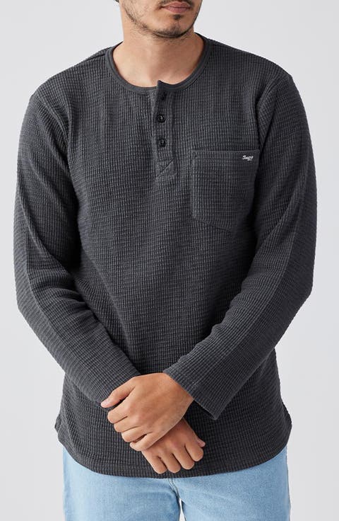 Sawpit Long Sleeve Cotton Thermal Henley