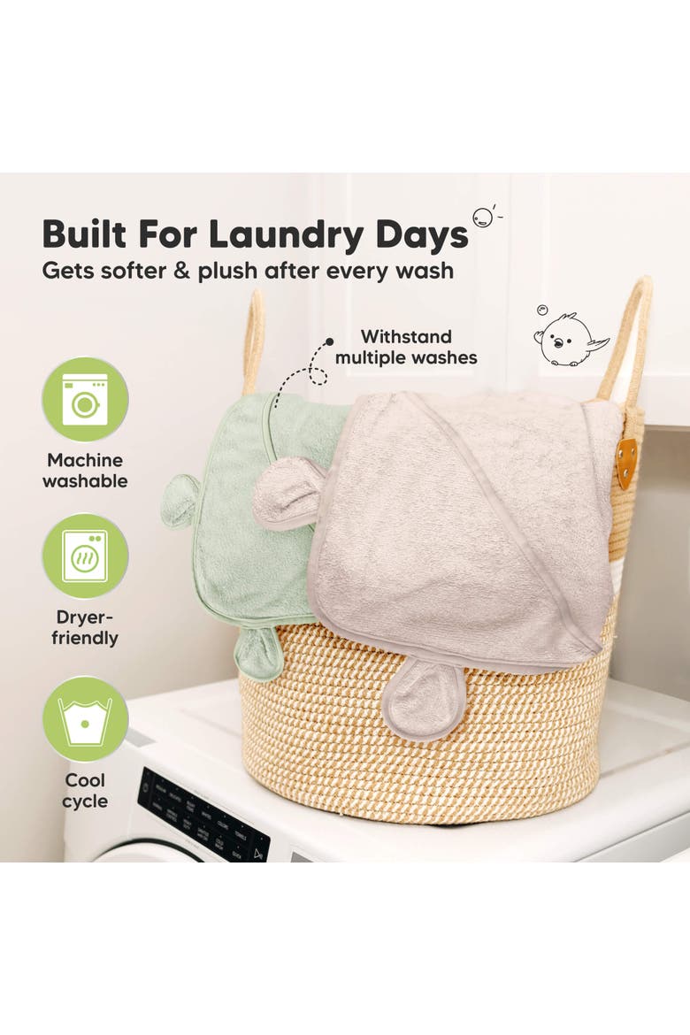 2-Pack Snuggle Hooded Towels, Alternate, color, Sage