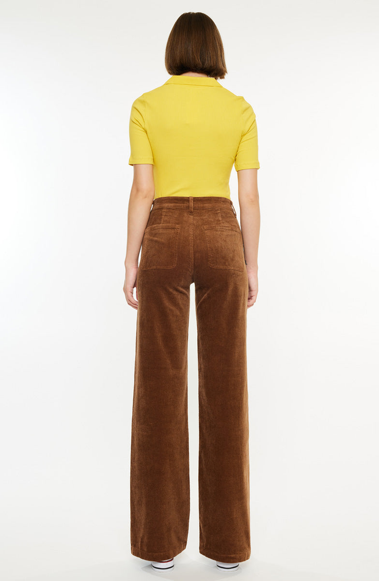 KanCan Saturn Ultra High Rise Wide Leg Corduroy Pants, Alternate, color, Brown