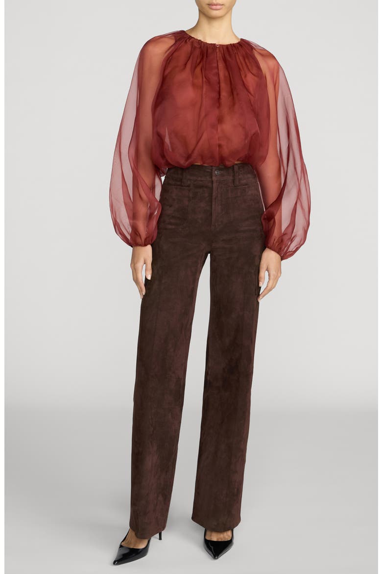 Sheer Silk Top, Alternate, color, PAPRIKA
