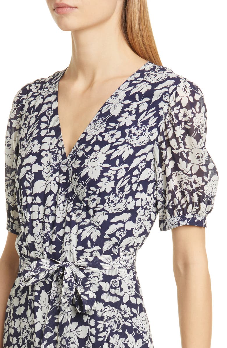 Polo Ralph Lauren Floral Crepe Wrap Midi Dress, Alternate, color, 