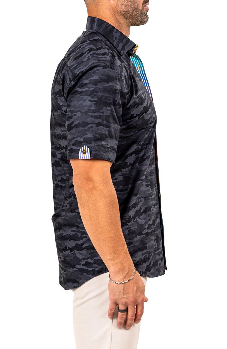 Maceoo Galileo Marthy Short Sleeve Cotton Button-Up Shirt, Alternate, color, 