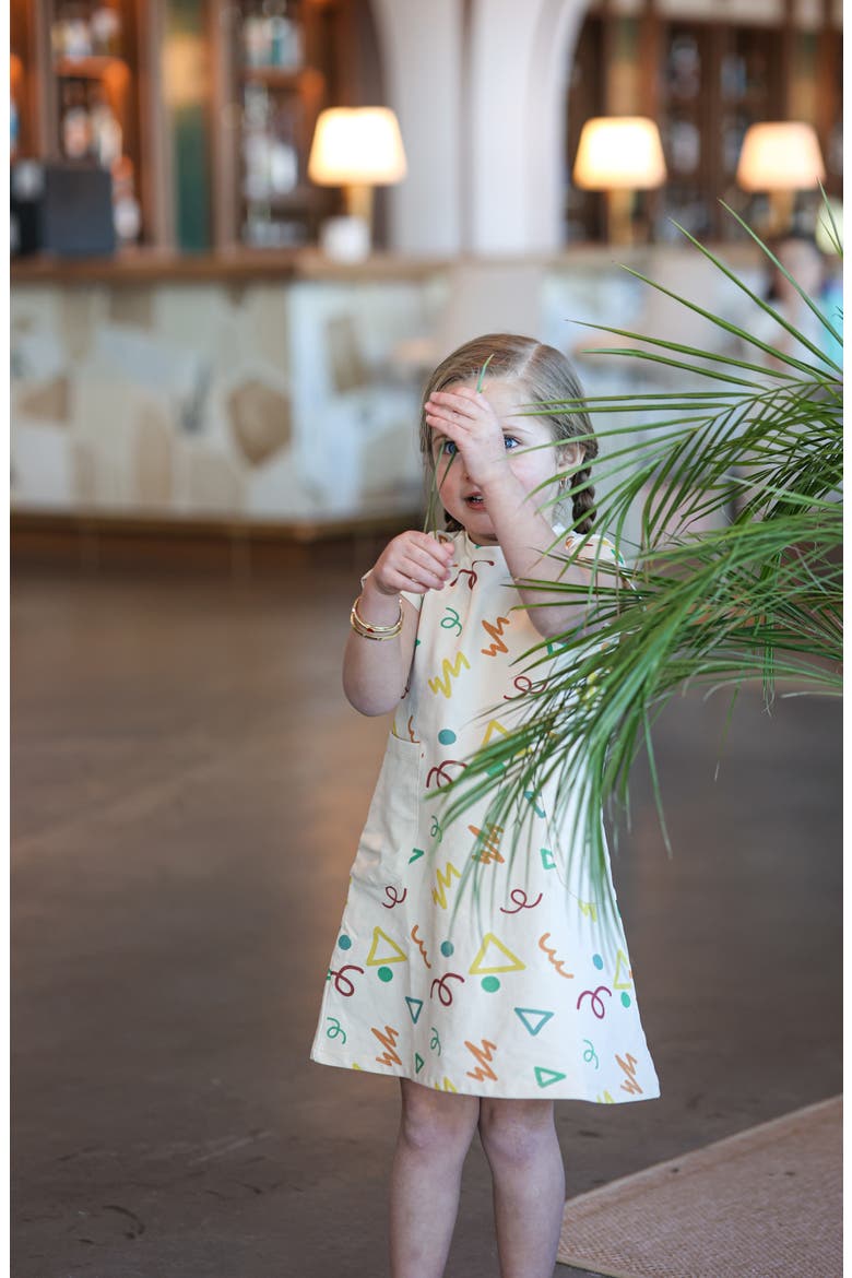Kids' Summer Fun Cotton Blend T-Shirt Dress, Alternate, color, BEIGE MULTI