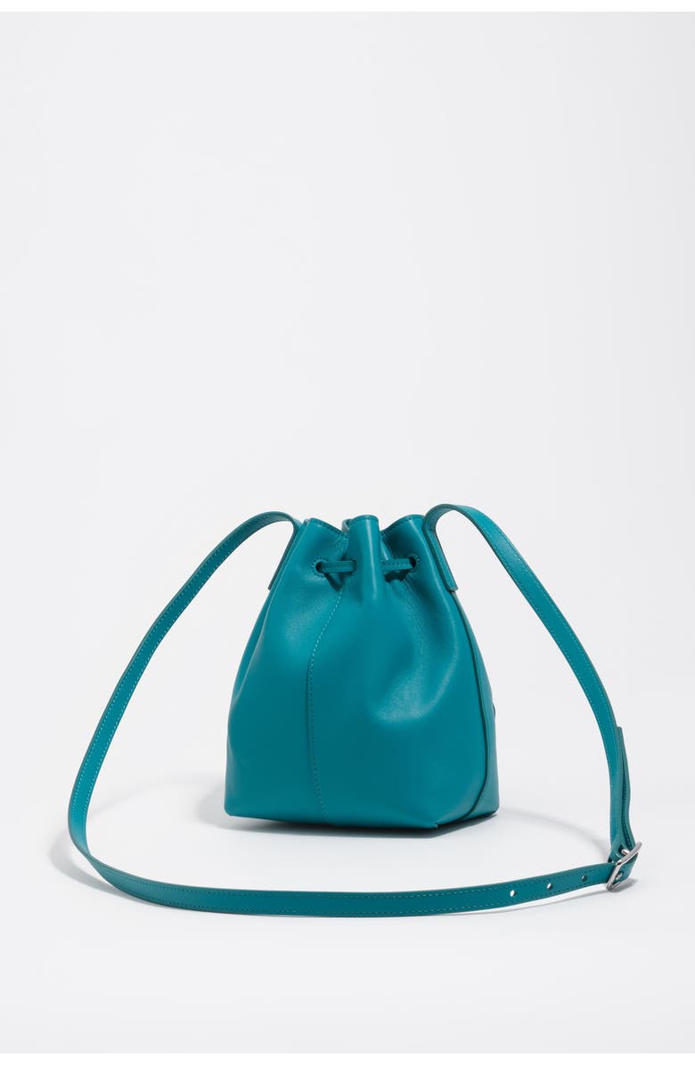 Bimba y Lola Small Leather Bucket Bag, Alternate, color, Tropical Green