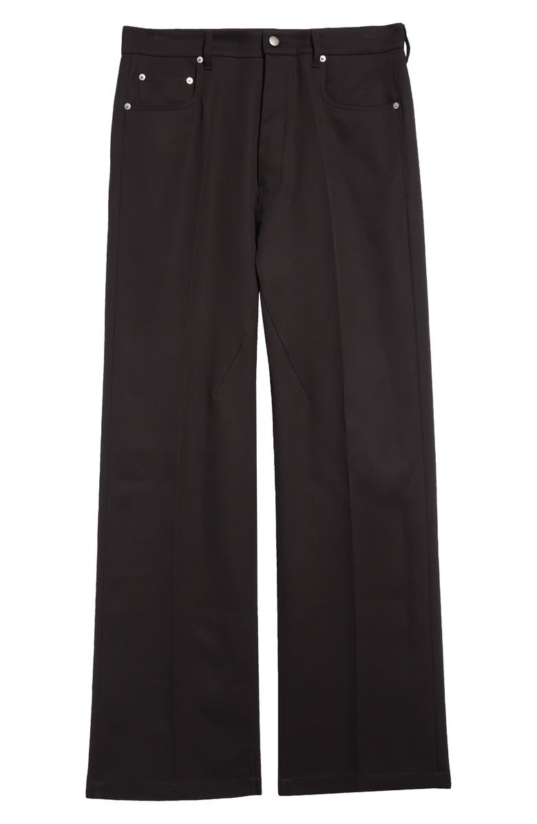 Rick Owens Geth Silk & Wool Wide Leg Jeans, Alternate, color, 