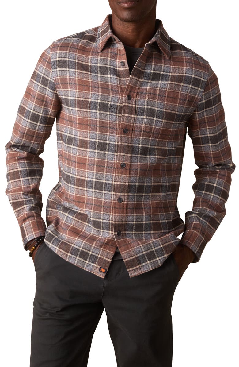 The Normal Brand Louis Heavyweight Flannel Overshirt, Main, color, Spiced Brandy