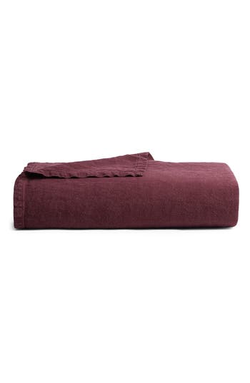 Parachute Linen Throw Blanket In Brown