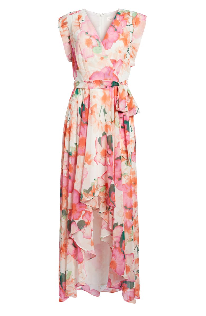 Eliza J Floral Print Gown, Main, color, 