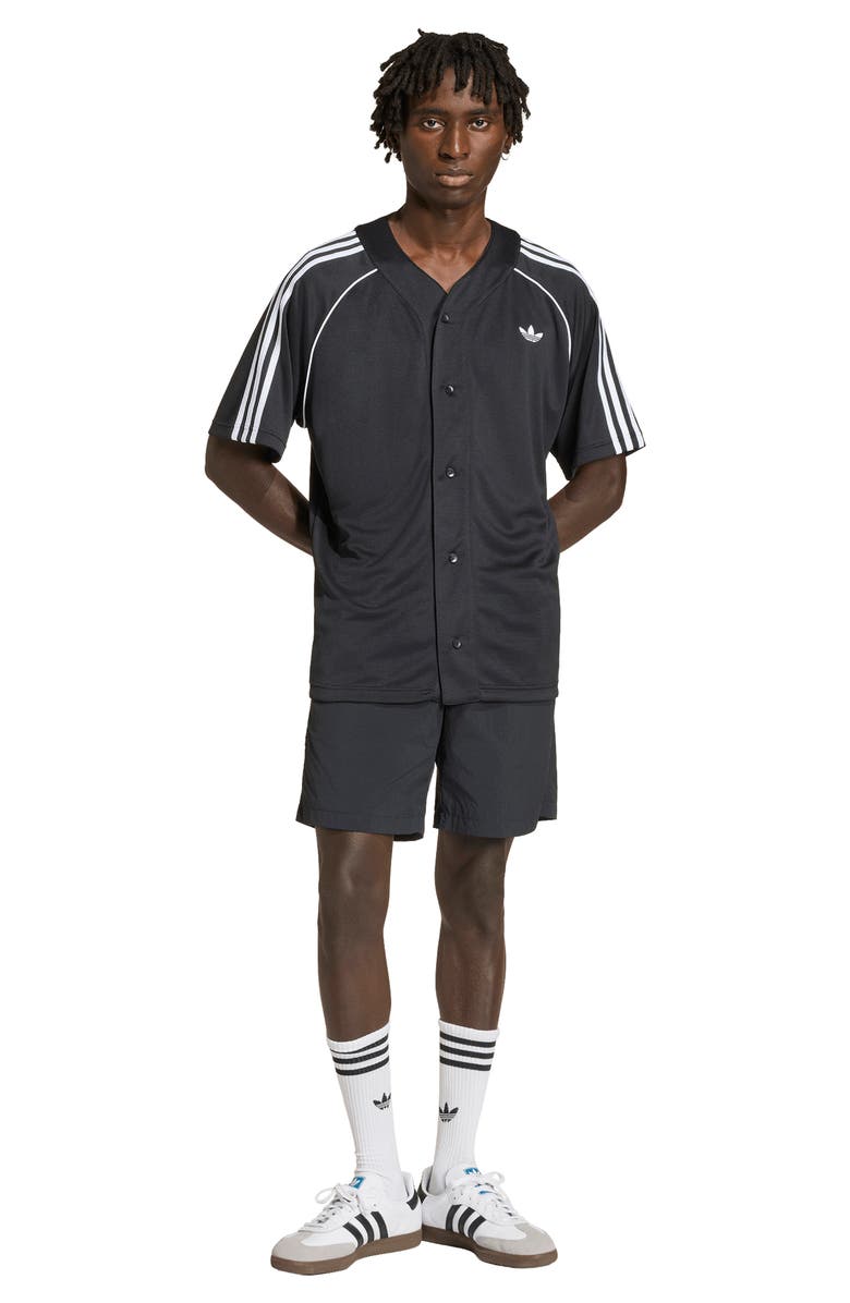 adidas Adicolor Baseball Jersey, Alternate, color, Black/ White/