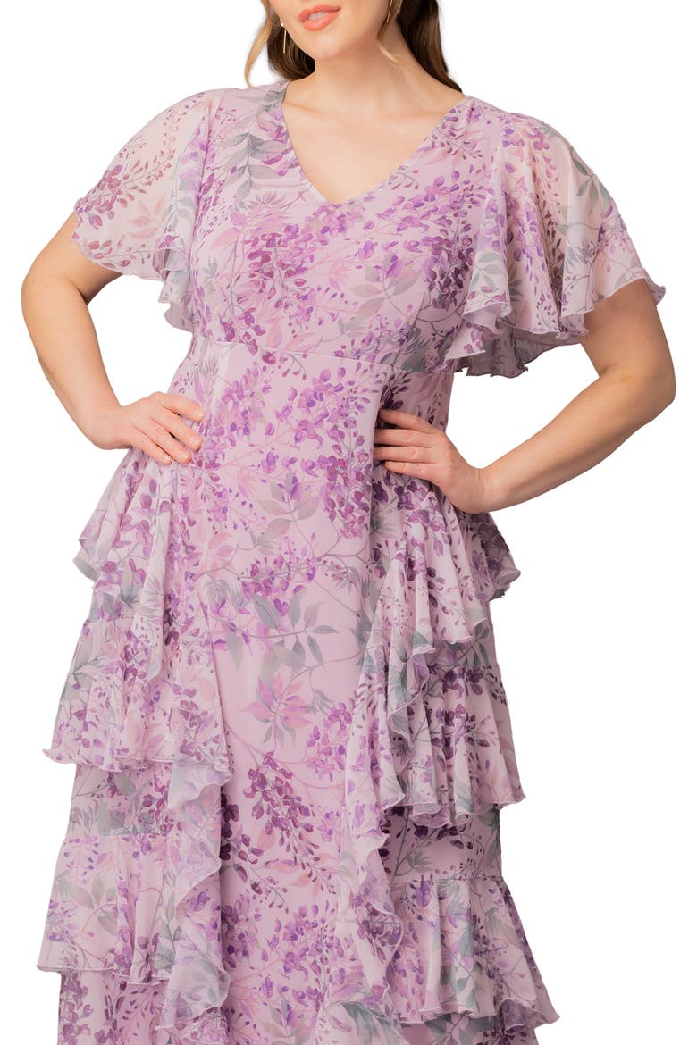 Tour de Flounce Tiered Maxi Dress, Alternate, color, WISTERIA BLOOMS