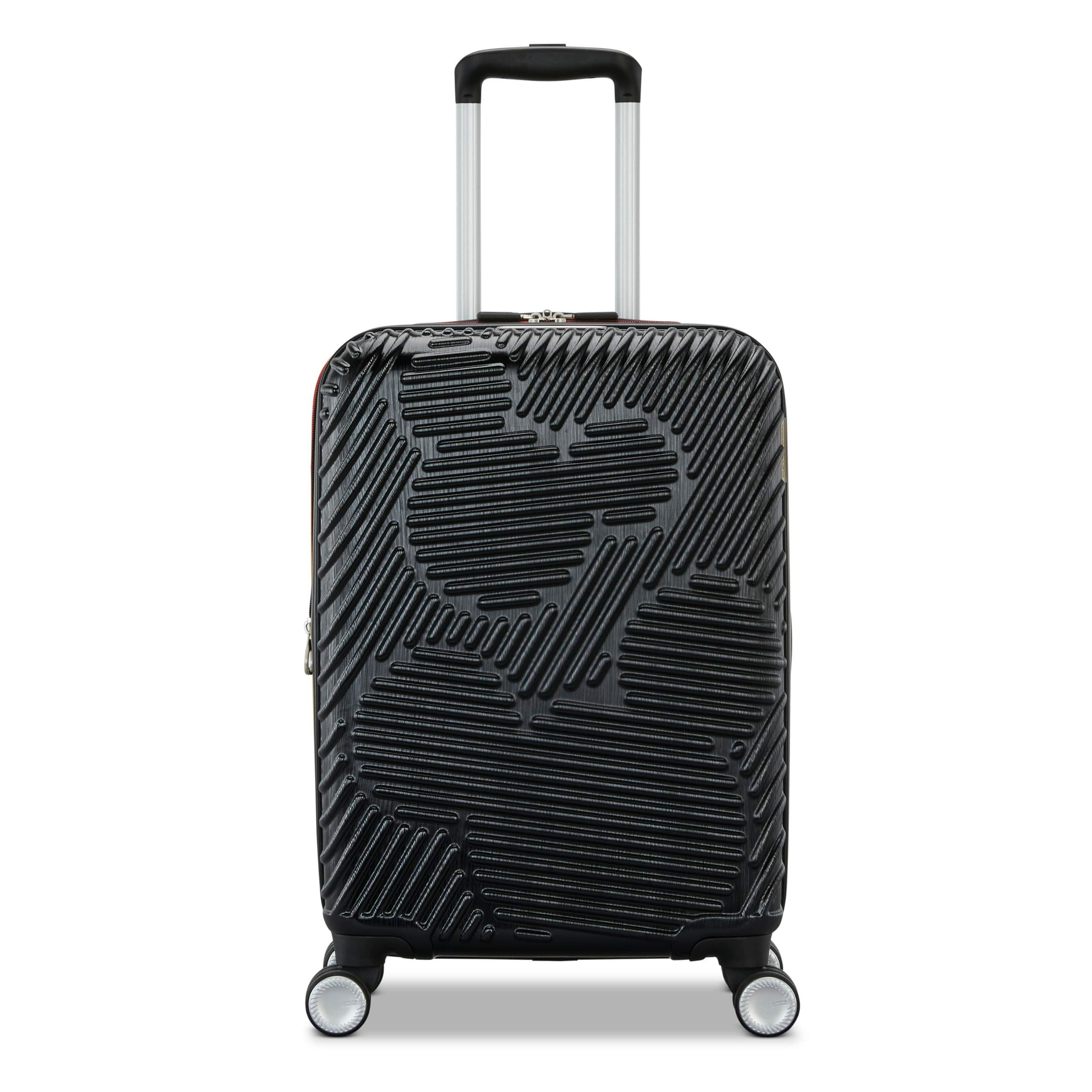 AMERICAN TOURISTER Disney Hardside Carry-On 21-Inch Luggage with Spinner Wheels, Alternate, color, Molded Mickey: Black