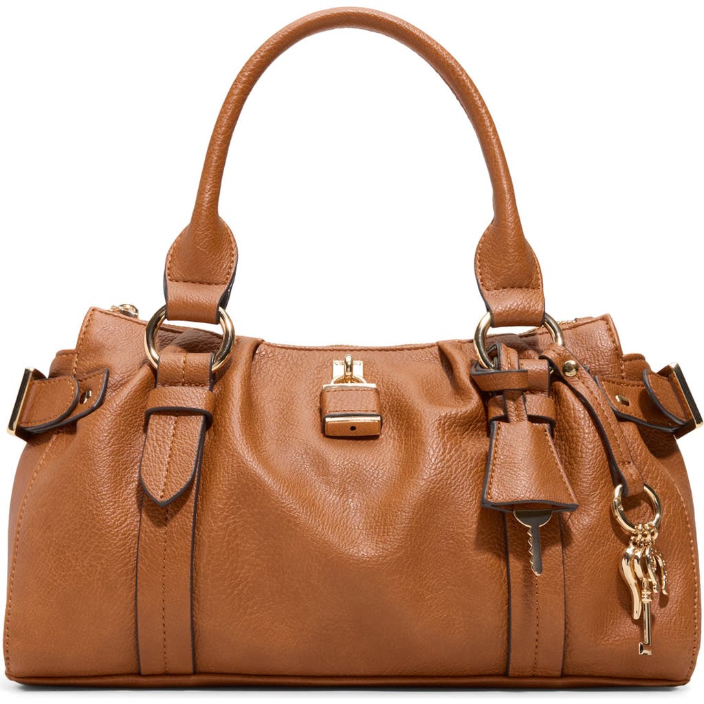 Aldo Alosaa Faux Leather Satchel In Brown