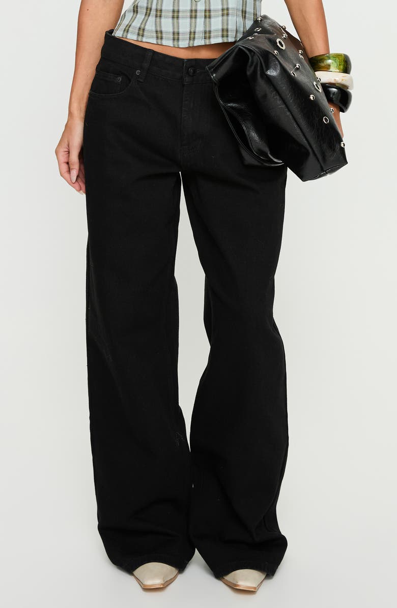 Princess Polly Serenitia Relaxed Jeans, Main, color, Jet Black