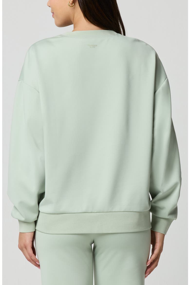 Oversize Sport Sheen Crewneck Sweatshirt, Alternate, color, DESERT SAGE