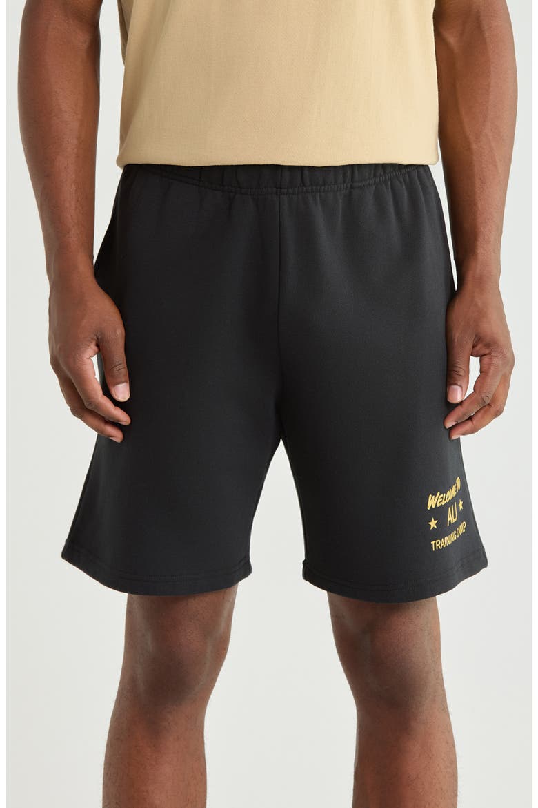x Ali Essentials Fleece Shorts, Main, color, RVCA BLACK