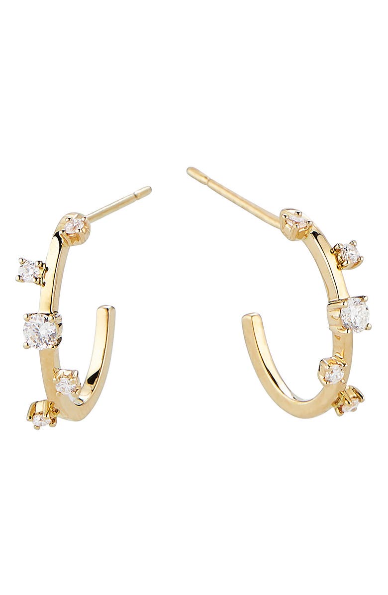 LANA 14K Gold Multi Diamond Hoop Earrings, Main, color,