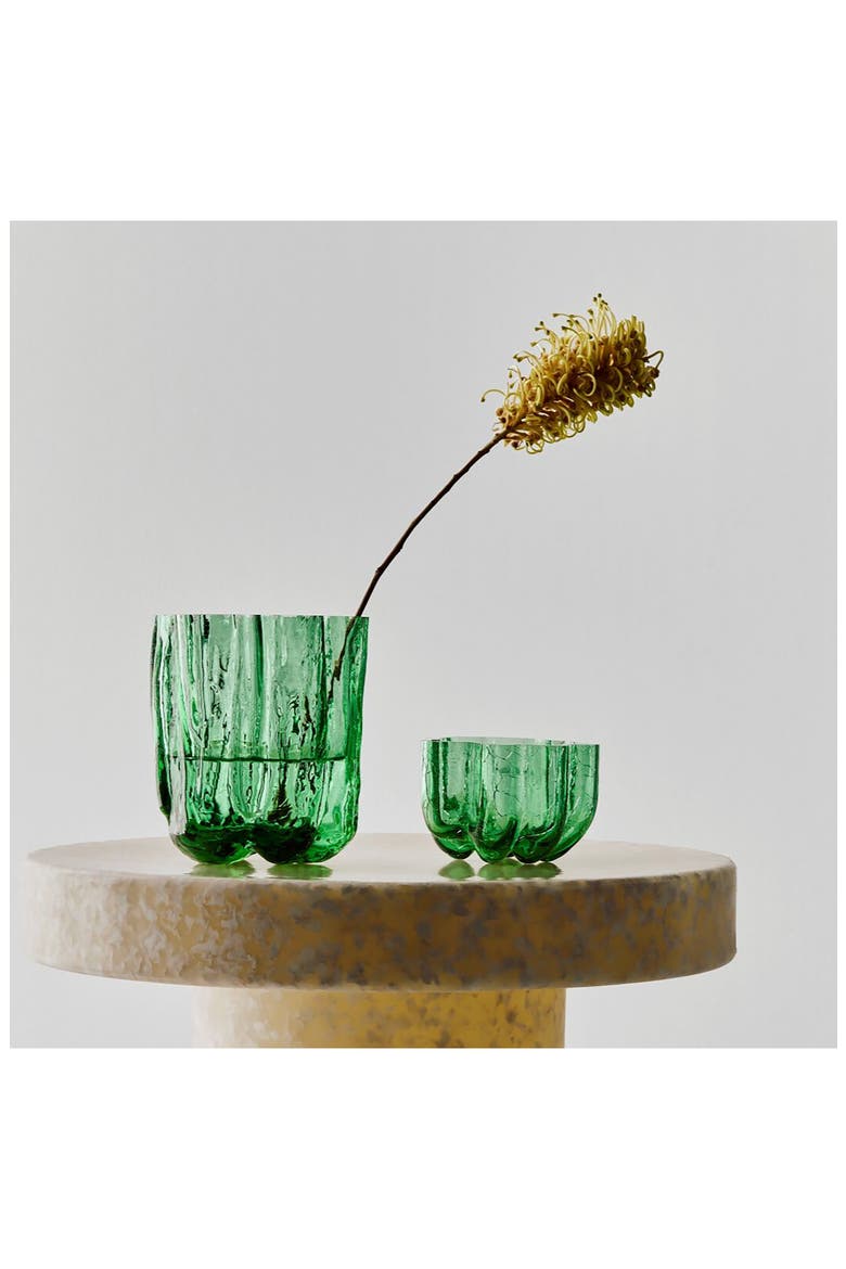 Small Crackle Vase, Alternate, color, GREEN