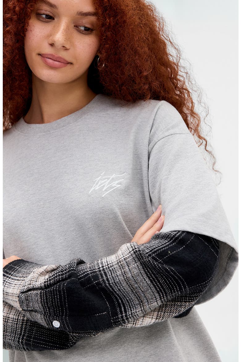 Double Layer T-Shirt, Alternate, color, GREY