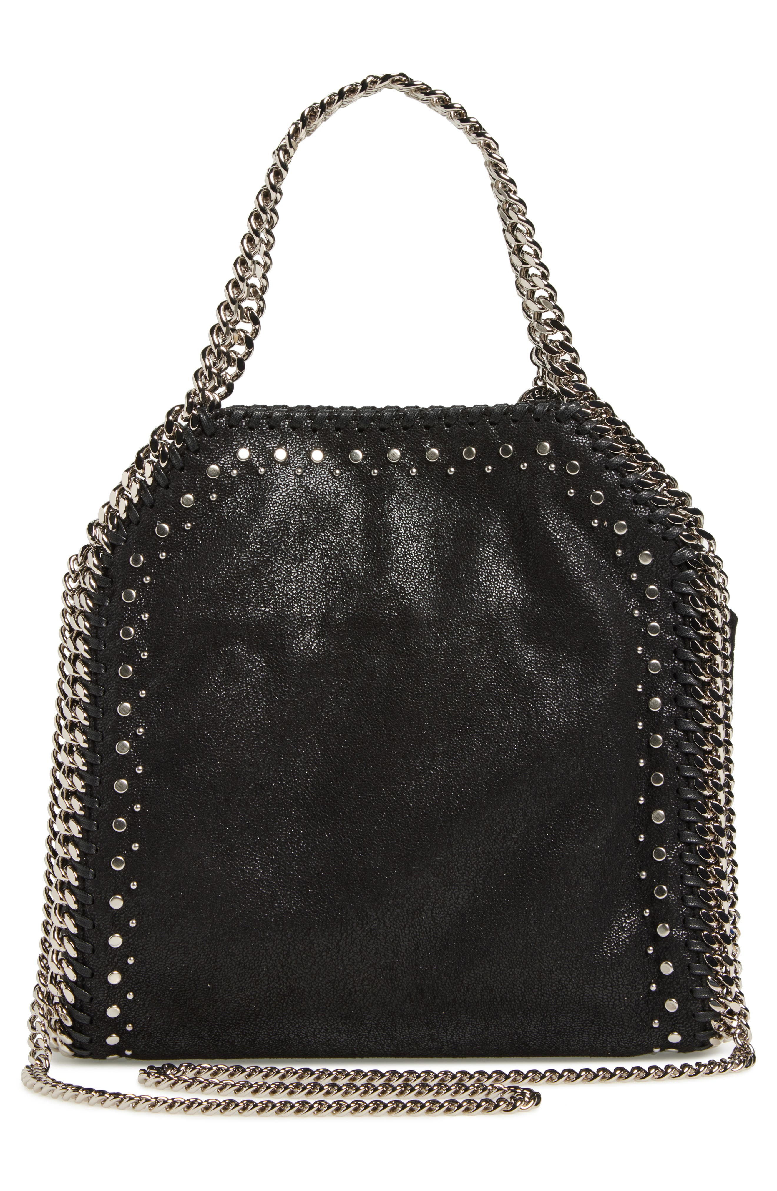 Stella McCartney Mini Falabella Studded Faux Leather Tote, Alternate, color, 