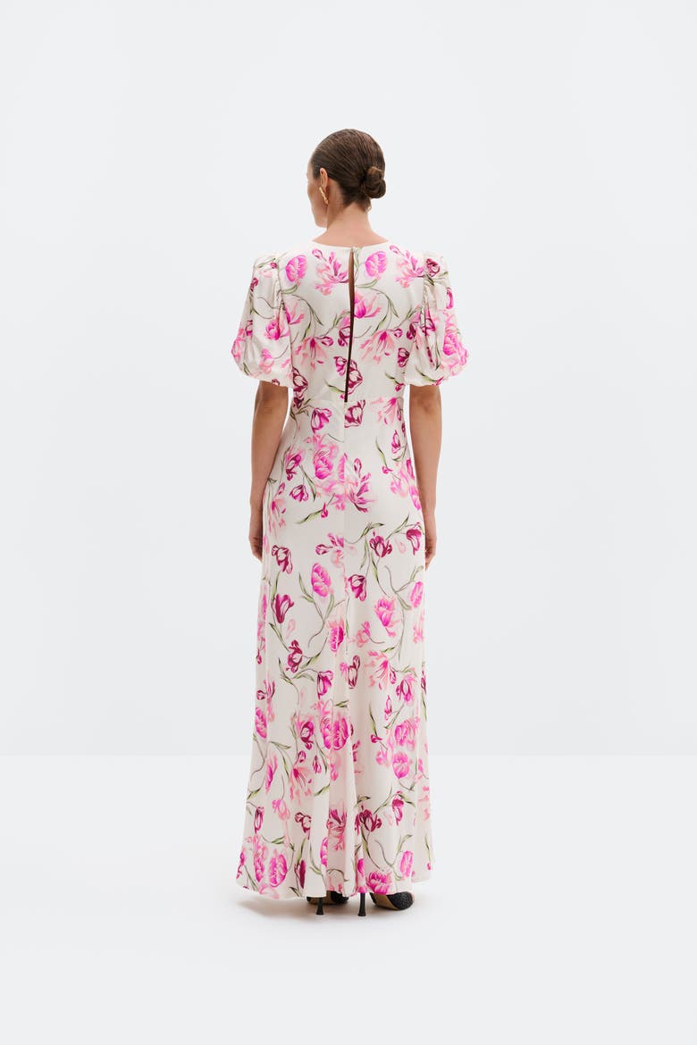 Freja Pouf Sleeve Maxi Dress, Alternate, color, Tulip Pink