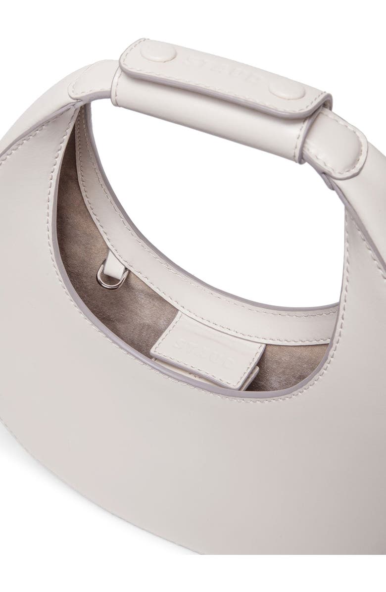 STAUD Mini Moon Leather Bag, Alternate, color, Cream